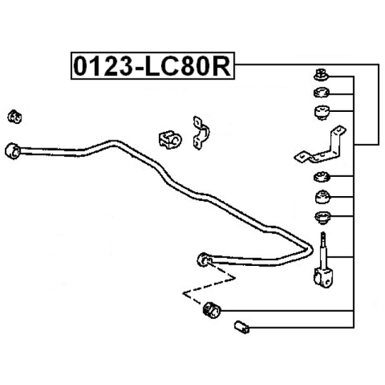 0123-LC80R - Länk, krängningshämmare 