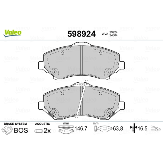 598924 - Brake Pad Set, disc brake 