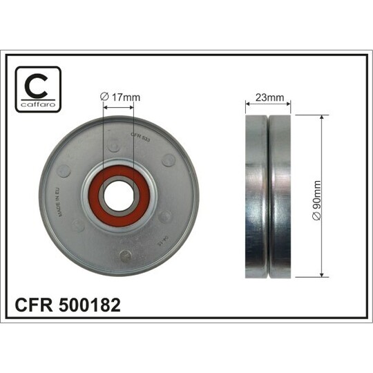 500182 - Tensioner Pulley, v-ribbed belt 