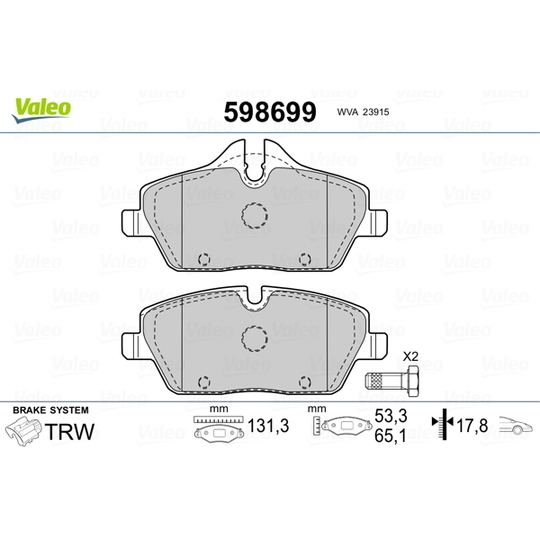 598699 - Brake Pad Set, disc brake 