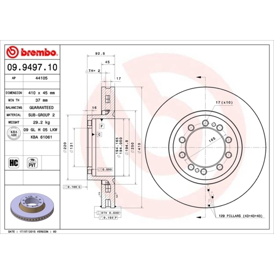 09.9497.10 - Brake Disc 