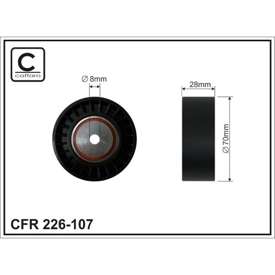 226-107 - Deflection/Guide Pulley, v-ribbed belt 