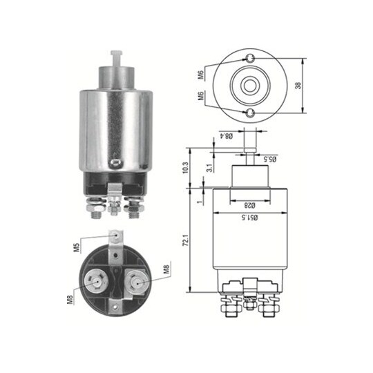 940113050288 - Solenoid, startmotor 