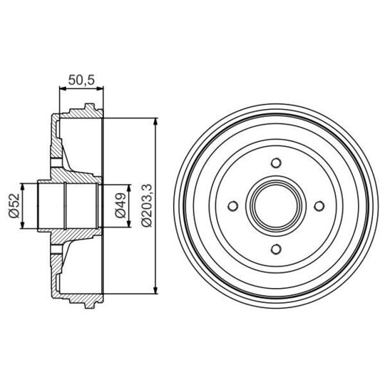 0 986 477 205 - Brake Drum 