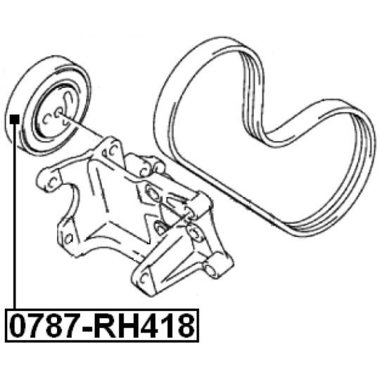 0787-RH418 - Tensioner Pulley, v-ribbed belt 