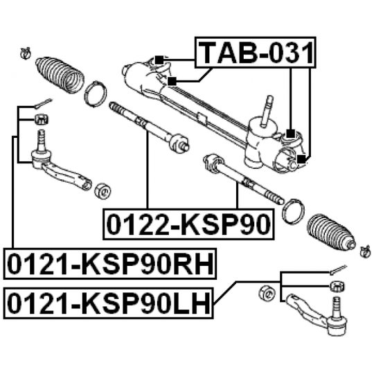 0121-KSP90LH - Tie rod end 