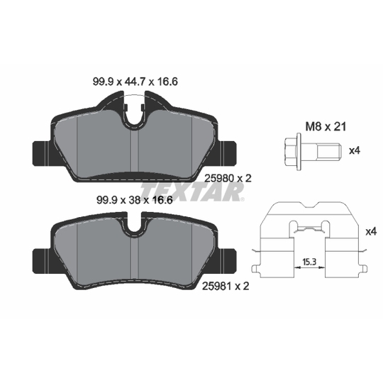 2598001 - Brake Pad Set, disc brake 