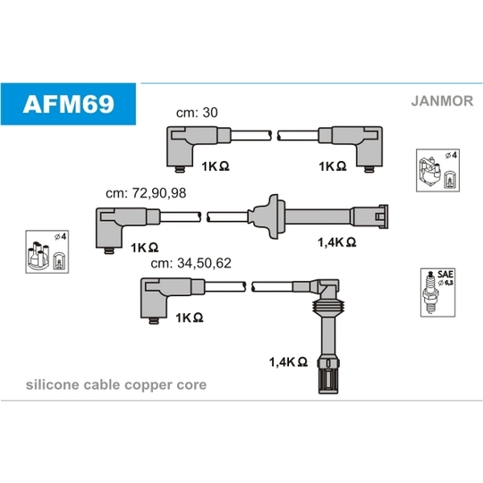 AFM69 - Tändkabelsats 