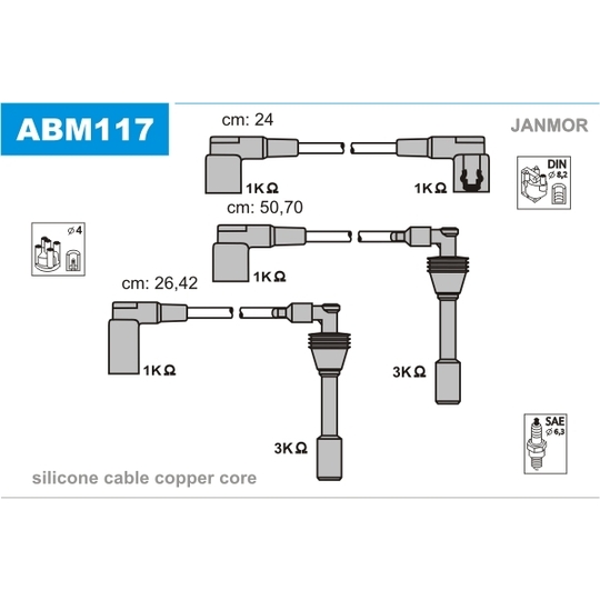 ABM117 - Tändkabelsats 