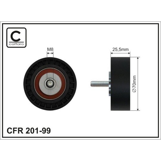 201-99 - Tensioner Pulley, v-ribbed belt 