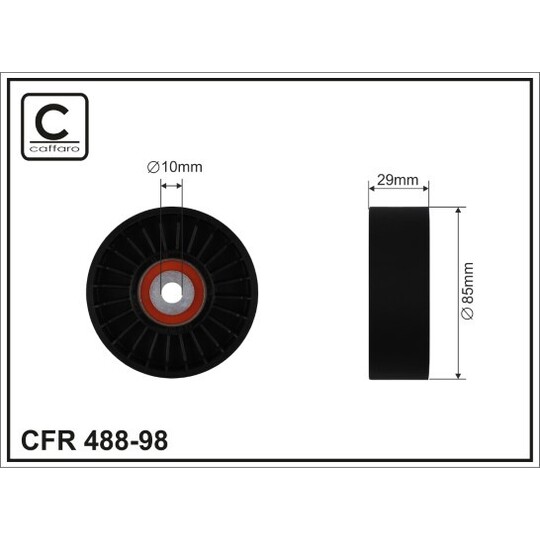 488-98 - Deflection/Guide Pulley, v-ribbed belt 