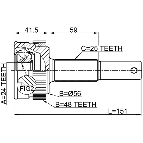 0210-J10RA48 - Joint, drive shaft 