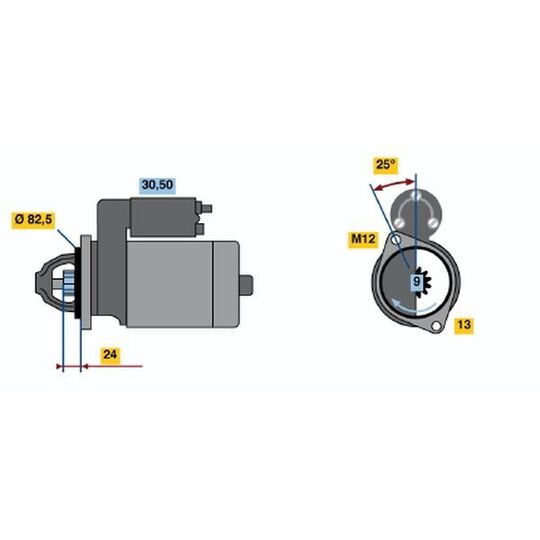 0 001 208 208 - Startmotor 