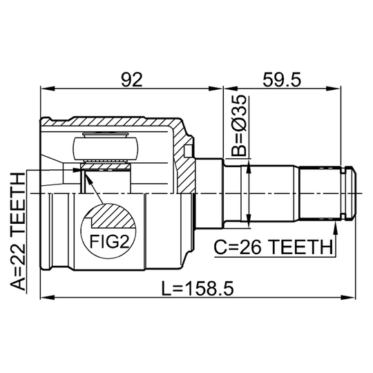 2211-SPAMTLH - Joint Kit, drive shaft 