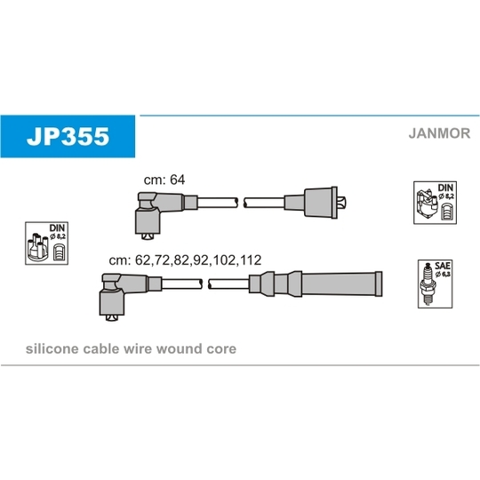 JP355 - Sytytysjohtosarja 