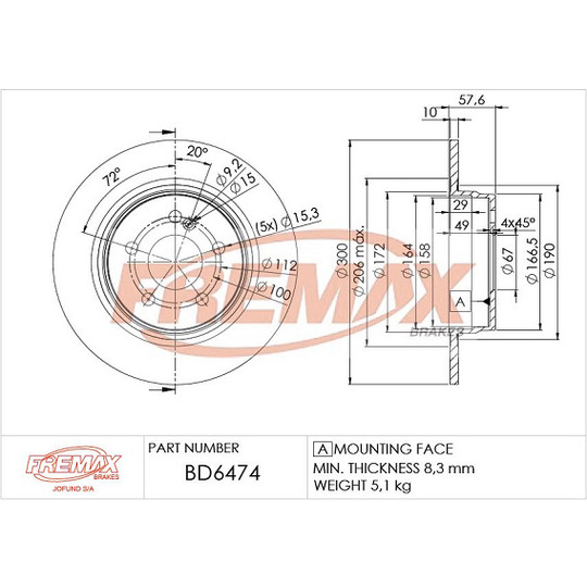 BD-6474 - Brake Disc 