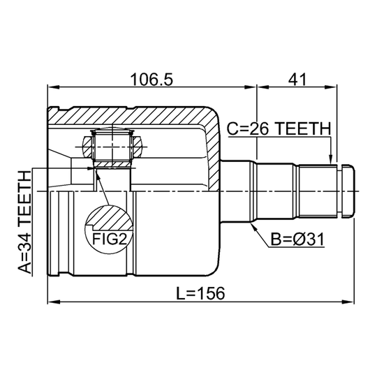2311-TATLH - Joint Kit, drive shaft 
