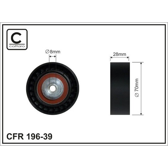 196-39 - Deflection/Guide Pulley, v-ribbed belt 