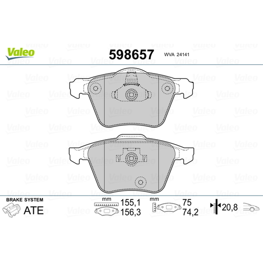 598657 - Brake Pad Set, disc brake 
