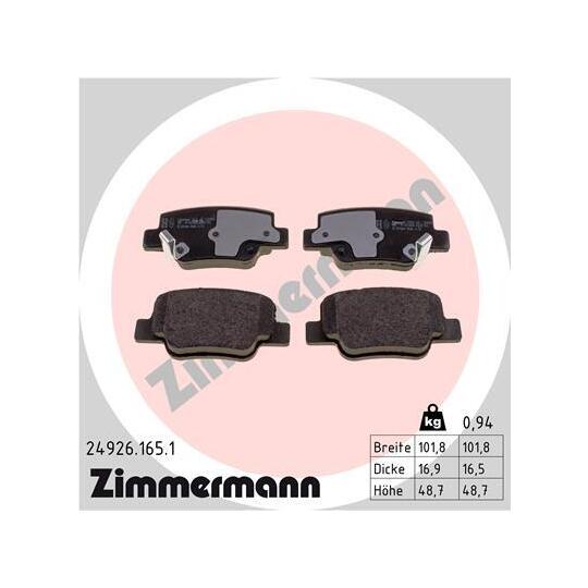 24926.165.1 - Brake Pad Set, disc brake 