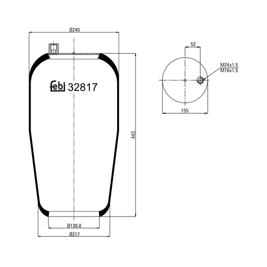 32817 - Boot, air suspension 