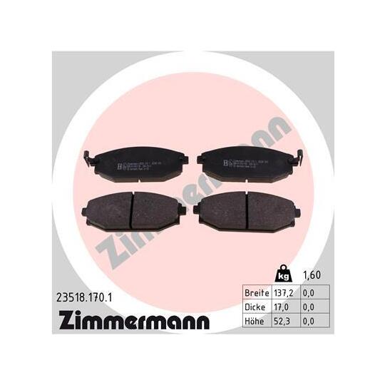 23518.170.1 - Brake Pad Set, disc brake 