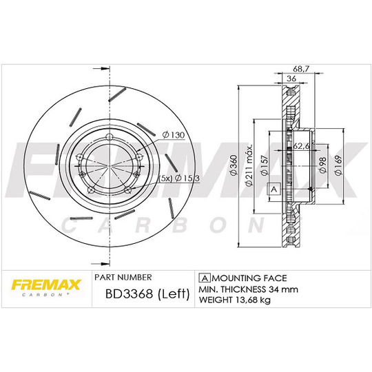 BD-3368 - Brake Disc 