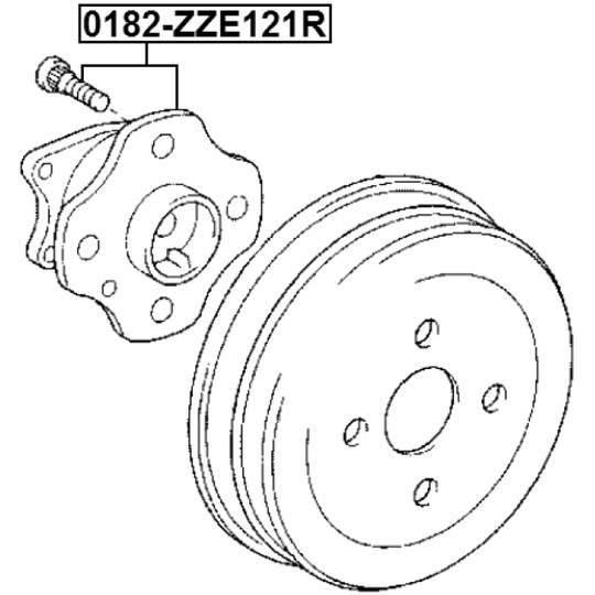 0182-ZZE121R - Wheel hub 