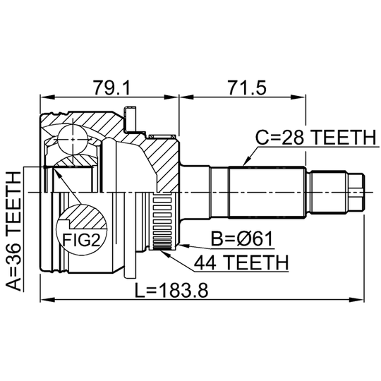 0510-BT50A44 - Joint, drive shaft 