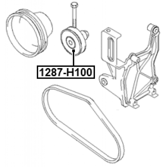 1287-H100 - Tensioner Pulley, v-ribbed belt 