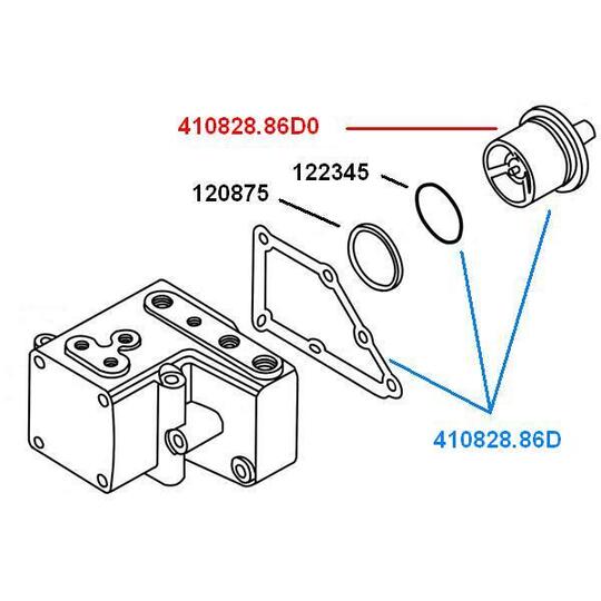 410828.86D - Thermostat, coolant 