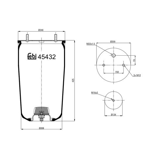 45432 - Boot, air suspension 