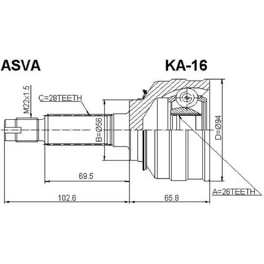 KA-16 - Joint Kit, drive shaft 