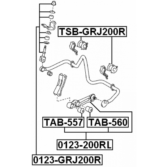 0123-GRJ200R - Tanko, kallistuksenvaimennin 