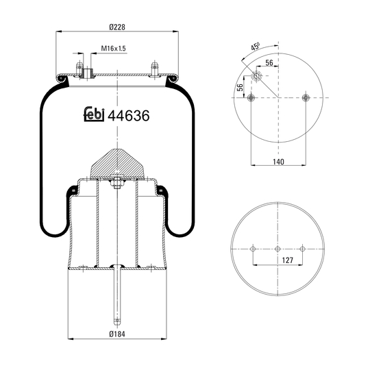 44636 - Boot, air suspension 