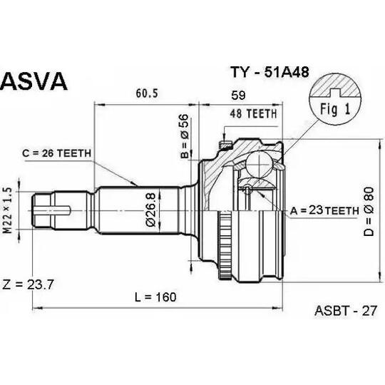 TY-51A48 - Joint Kit, drive shaft 