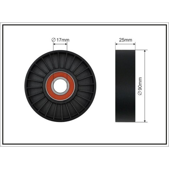 12-98 - Tensioner Pulley, v-ribbed belt 