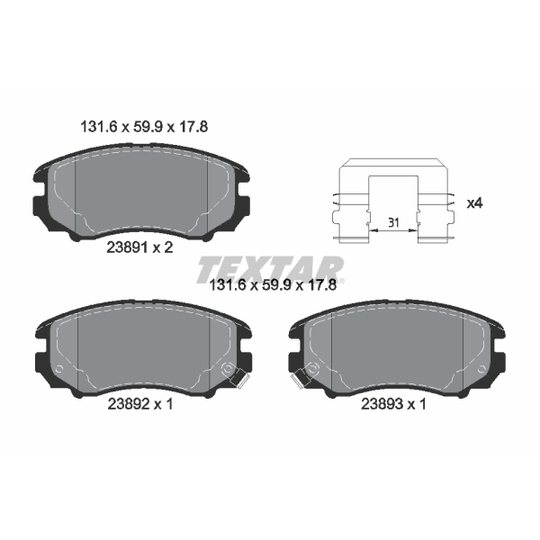 2389105 - Brake Pad Set, disc brake 