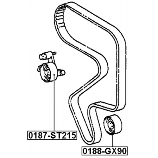 0187-ST215 - Tensioner Pulley, timing belt 