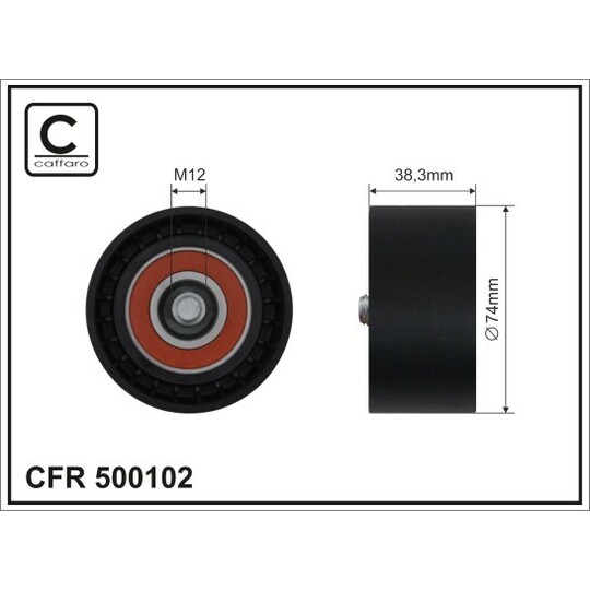 500102 - Deflection/Guide Pulley, v-ribbed belt 