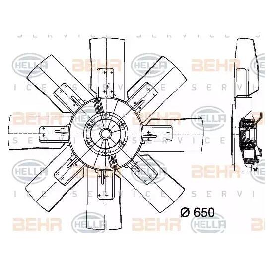 8MV 376 728-131 - Ventilaator, mootorijahutus 