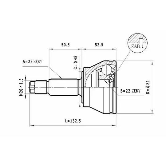 C.183 - Joint Kit, drive shaft 