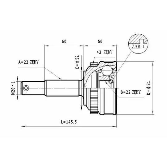 C.247 - Joint Kit, drive shaft 