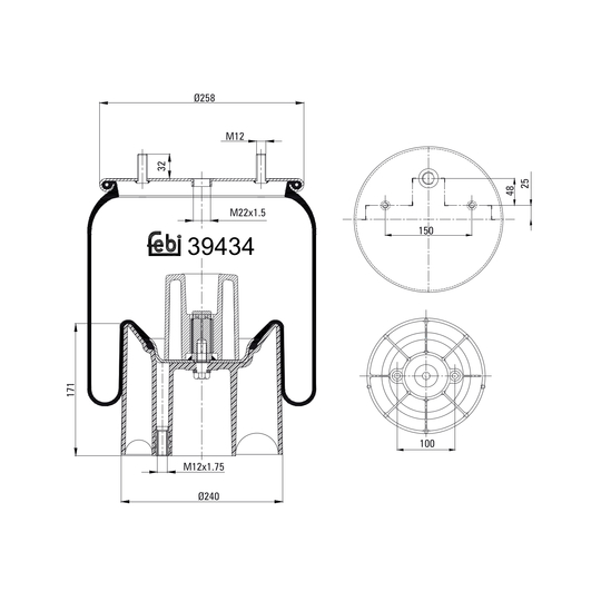 39434 - Boot, air suspension 