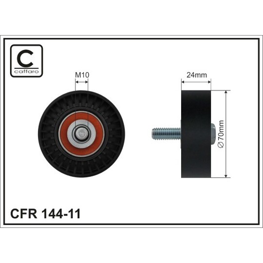 144-11 - Deflection/Guide Pulley, v-ribbed belt 