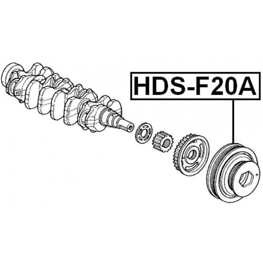 HDS-F20A - Hihnapyörä, kampiakseli 