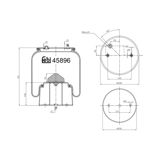 45896 - Boot, air suspension 