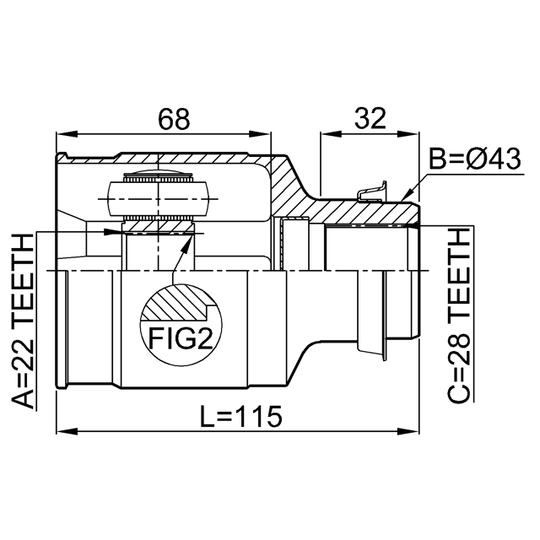 0511-323FRH - Joint, drive shaft 