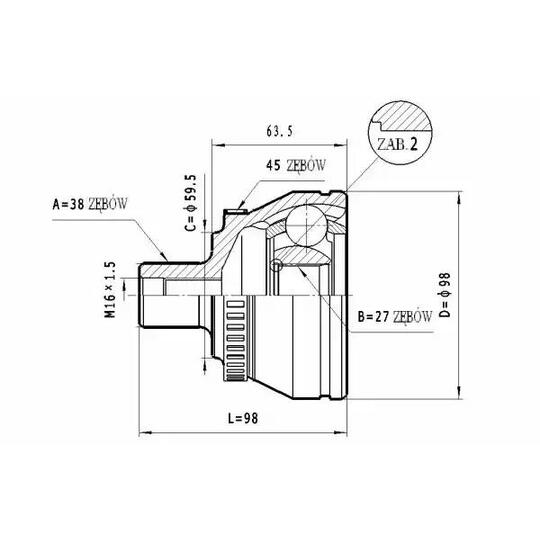 C.296 - Joint Kit, drive shaft 