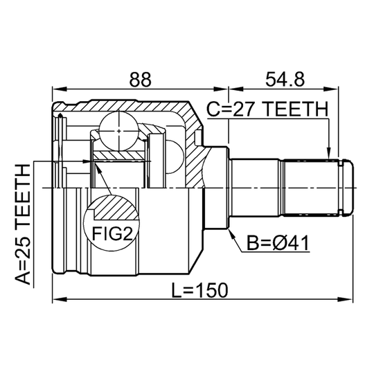 1211-TUC20LH - Joint, drive shaft 